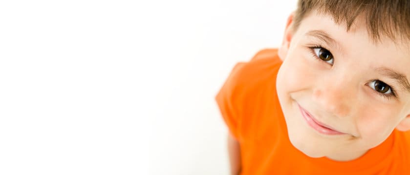 Boy smiling for object lessons